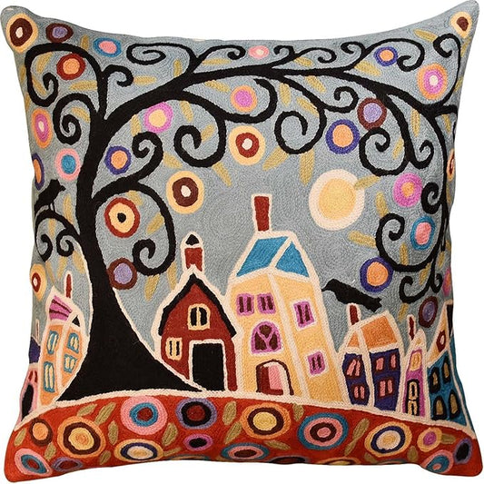 Turquoise Tree of Life Throw Pillow Cover | Karla Gerard Bird Pillows | Blue by Kashmir+Designs