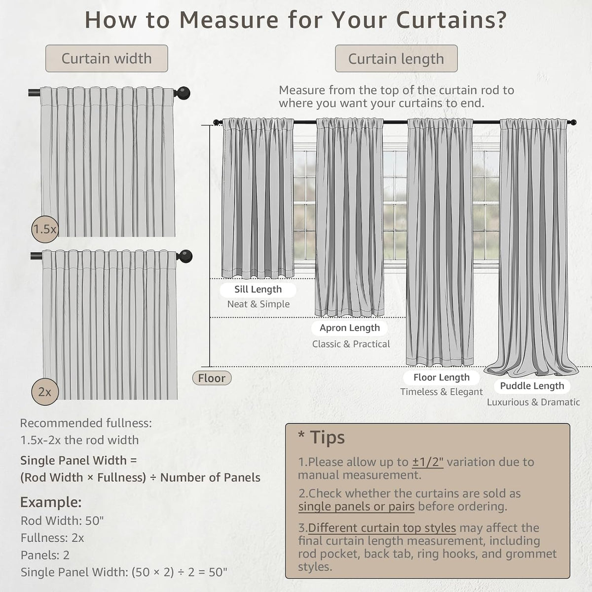 jinchan boho blackout curtains 63 inch length moon, view 9