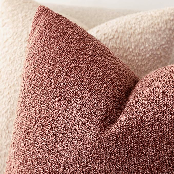 Foindtower Decorative Textured Boucle Throw Pillow Covers Accent Solid Pillow - Image 4