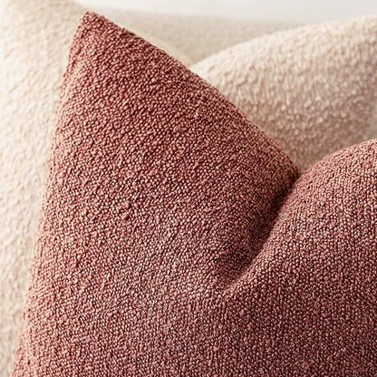 Foindtower Decorative Textured Boucle Throw Pillow Covers Accent Solid Pillow - Image 4