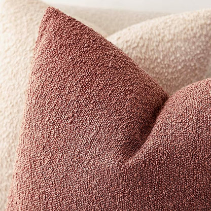 Foindtower Set of 2, Decorative Textured Boucle Throw Pillow Covers Accent - Image 4