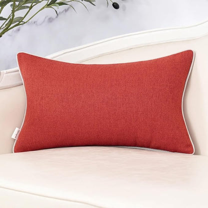 Yangest Patchwork Pillow Cover 12x20 Inch Luxury Cotton and Linen Cushion Cover - Image 2