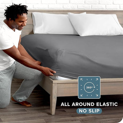 Bare Home Fitted Bottom Sheet Short Queen Size - Image 3