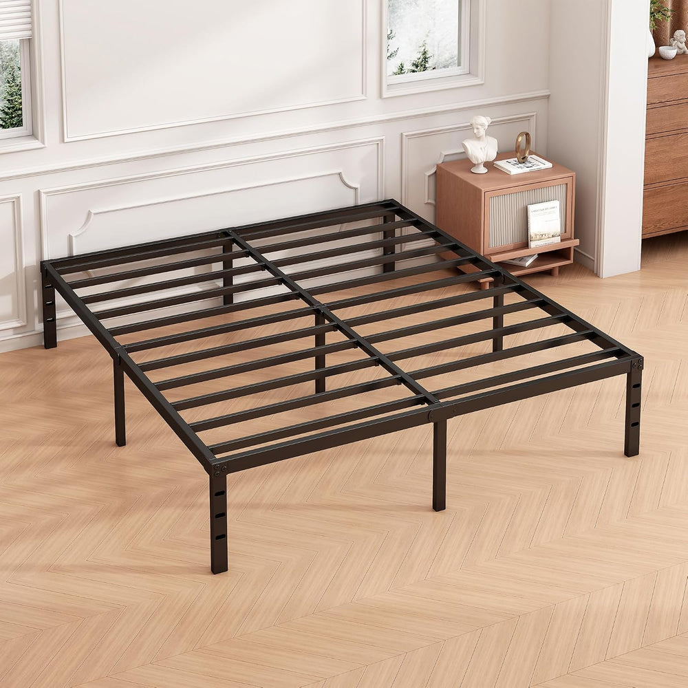 Hafenpo 12 Inch Queen Bed Frame, Under Bed Storage, Black
