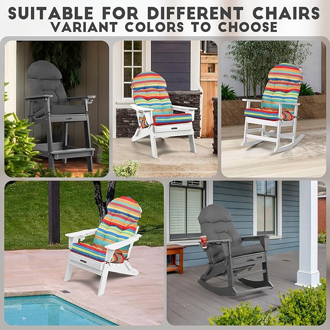FUNBERRY Adirondack Chair Cushions Set of 2, Thicken Comfy Cushions - Image 3