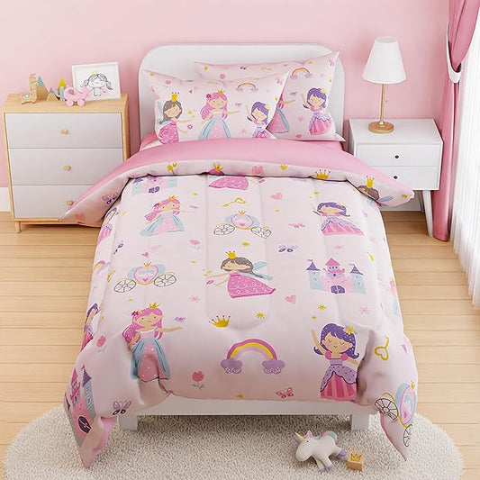 SANDJEST Princess Comforter Set Full Size 98x86in by SANDJEST