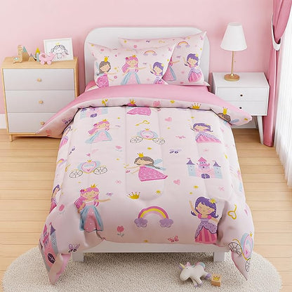 SANDJEST Princess Comforter Set Twin Size 68x86in by SANDJEST