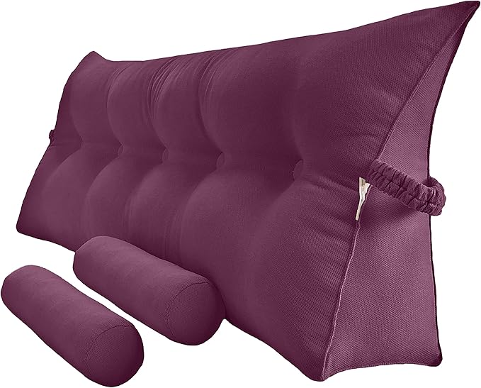 Triangular Reading Bedrest Pillow Bolster Cushion Headboard Backrest Wedge by PEACHWELL