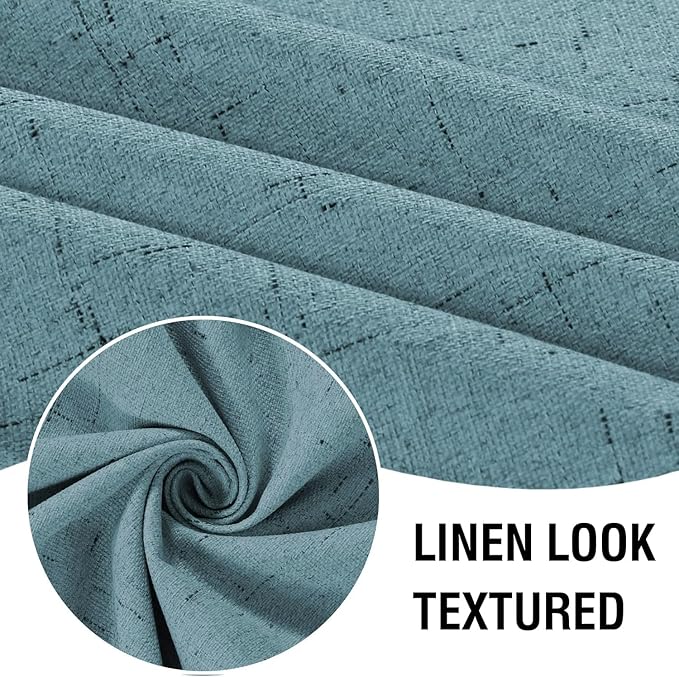 H.VERSAILTEX Linen Look 100% Blackout Curtains 63 Inches Long - Image 3