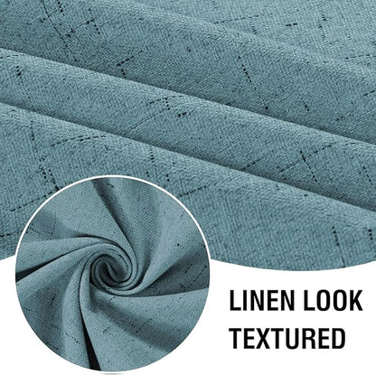 H.VERSAILTEX Linen Look 100% Blackout Curtains 63 Inches Long - Image 3