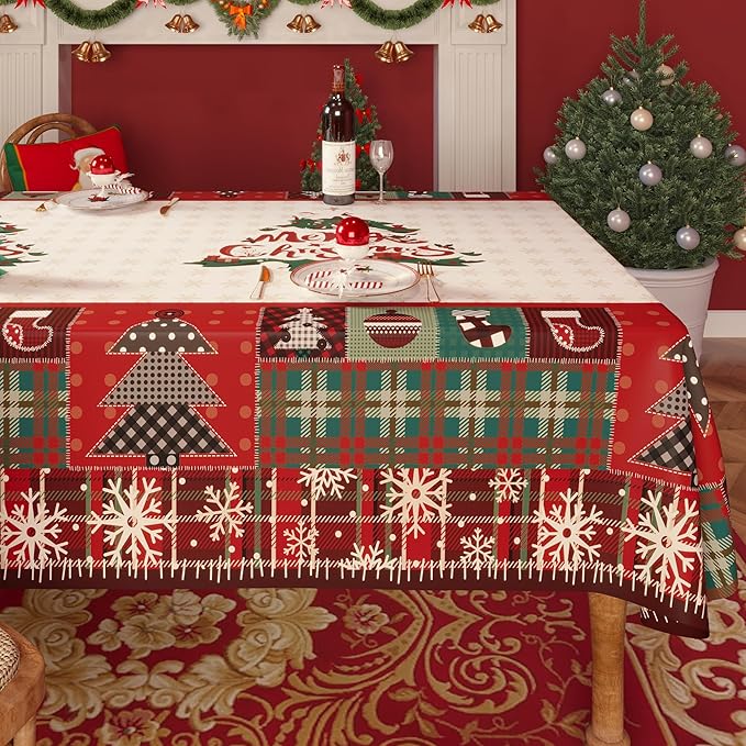 Christmas Rectangle Table Cloth, 100% Waterproof Tablecloth, Christmas by Unknown
