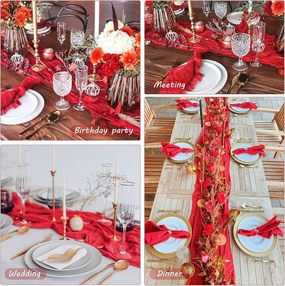12 Pack 10Ft Cheesecloth Table Runner 35x120 Inch Boho Gauze Table Runner - Image 6