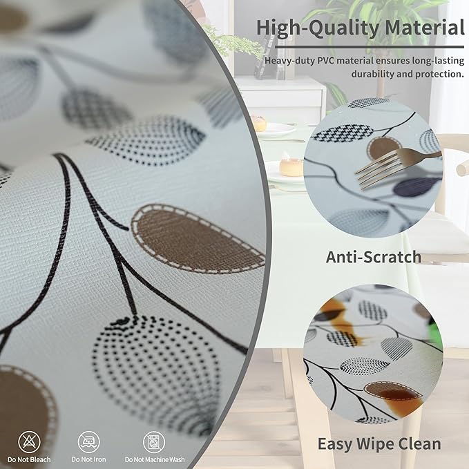 Rectangle Table Cloth, 100% Waterproof Tablecloth Oil Proof Spill Proof Vinyl - Image 3