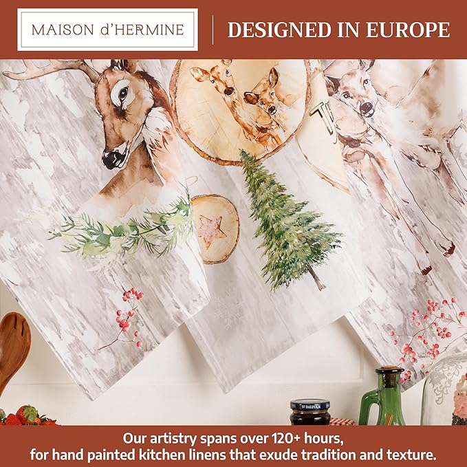 Maison d' Hermine Kitchen Towels Set of 3 100% Cotton 20" x 27.5" Reusable - Image 2