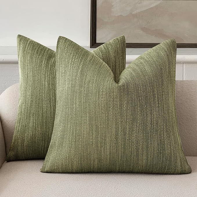 Foindtower Set of 2 Decorative Textured Burlap Linen Throw Pillow Covers by Foindtower