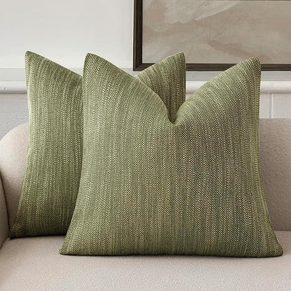 Foindtower Set of 2 Decorative Textured Burlap Linen Throw Pillow Covers by Foindtower