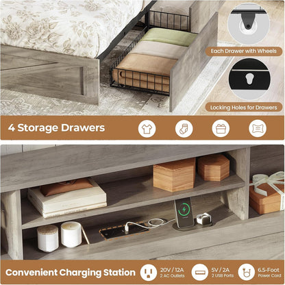 aogllati farmhouse king bed frame bed frame with showing dimensions
