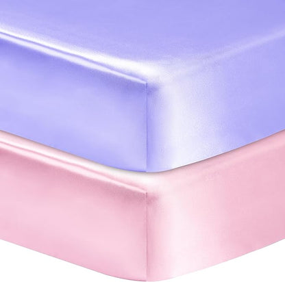 2 Pack Satin Soft Crib Sheet for Baby by GUNTAIL