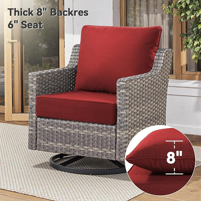 6" Thick Outdoor Cushions 24x24x6, 2-Set Deep Seat Patio Cushions - Image 8