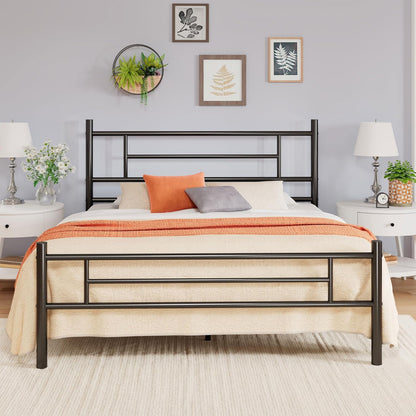 allewie full size metal bed frame with headboard, main product view