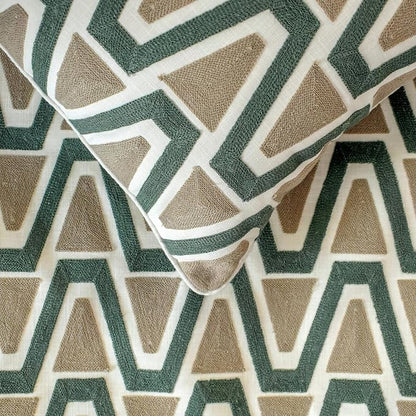The HomeCentric Muted Green & Mocha Brown Bed Runner - Image 3