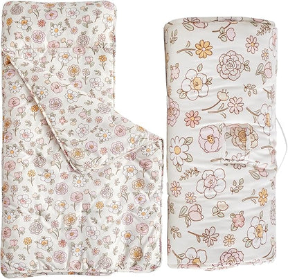 Toddler Nap Mat with Removable Pillow, Ultra Soft Slumber Bags by DuShow