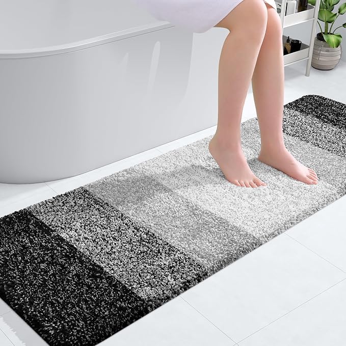 OLANLY Bathroom Runner Rugs 59x20, Extra Soft Absorbent Microfiber Bath Rugs by OLANLY