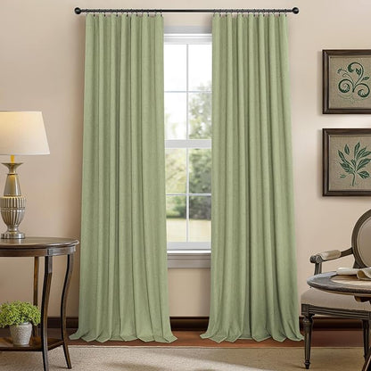 Light Sage Green Short Blackout Curtains - Image 8