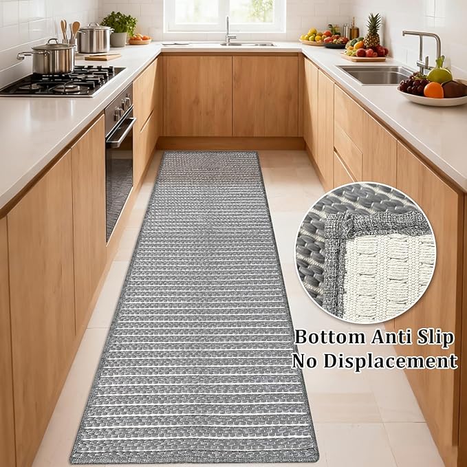 Braided Hallway Runner Rug, Super Absorbent Kitchen Mats - Image 3
