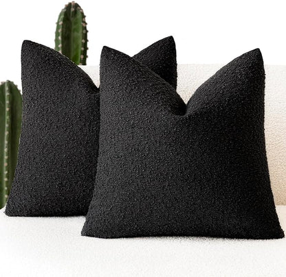 Foindtower Set of 2, Decorative Textured Boucle Throw Pillow Covers Accent by Foindtower