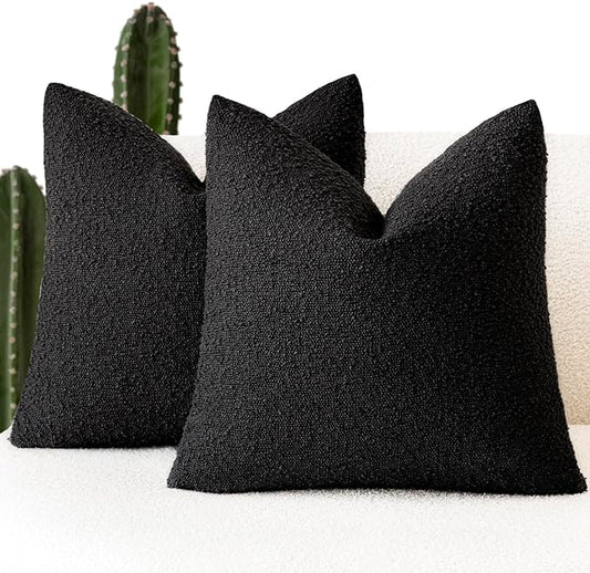 Foindtower Set of 2, Decorative Textured Boucle Throw Pillow Covers Accent by Foindtower