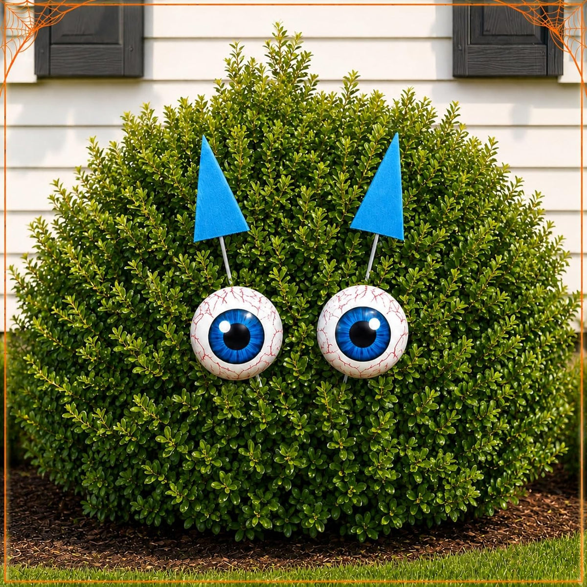 RattanView 12 Set Halloween Bush Eyes Decor Outdoor, 7.87'' Scary Bush Face