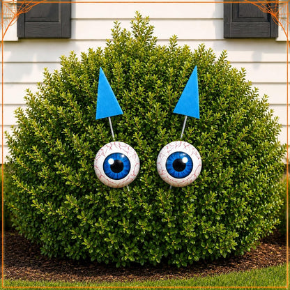 RattanView 12 Set Halloween Bush Eyes Decor Outdoor, 7.87'' Scary Bush Face