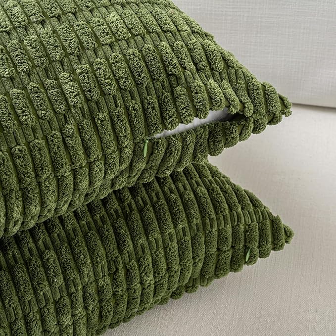Fancy Homi Set of 4 Green Boho Spring Decorative Throw Pillow Covers 20x20 Inch - Image 3