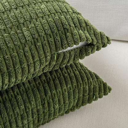 Fancy Homi Set of 4 Green Boho Spring Decorative Throw Pillow Covers 20x20 Inch - Image 3