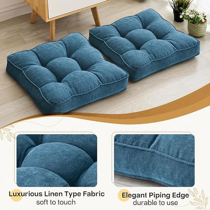 Floor Pillow Set of 2, Memory Foam Floor Cushions - Image 3