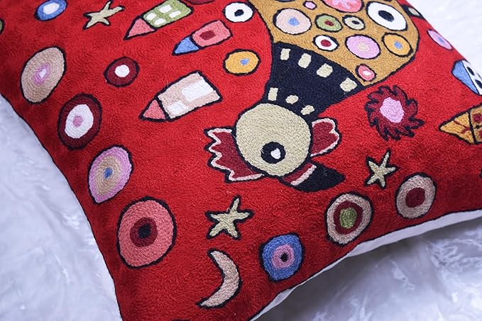 Red Rooster Throw Pillow Cover Karla Gerard Floral Pillowcase Floral Chair - Image 8