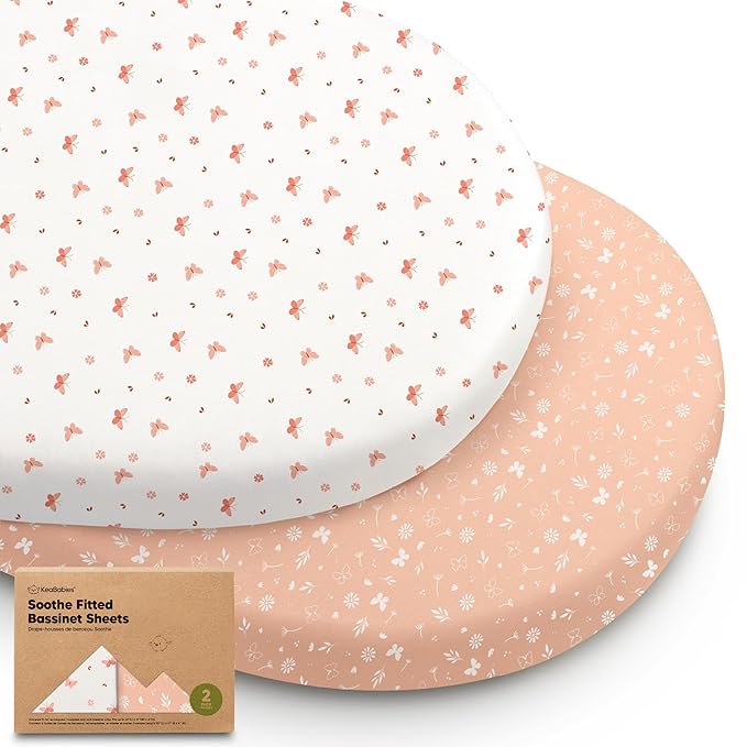 2-Pack Organic Bassinet Sheets for Girls, Boys by KeaBabies