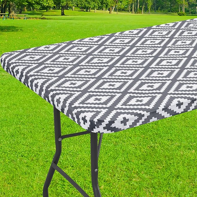 Smiry Rectangle Picnic Table Cloth, Waterproof Elastic Fitted Outdoor by Smiry