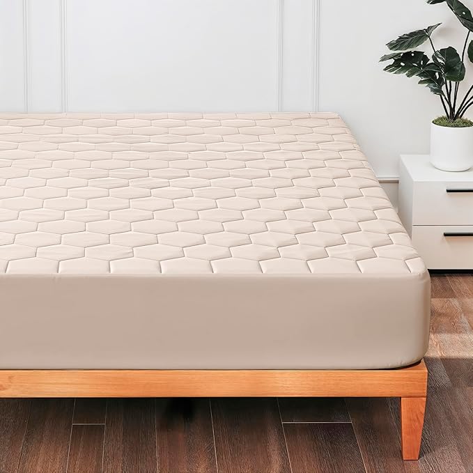 Hearth & Harbor California King Size Quilted Fitted Mattress Pad Cover by HearthHarbor
