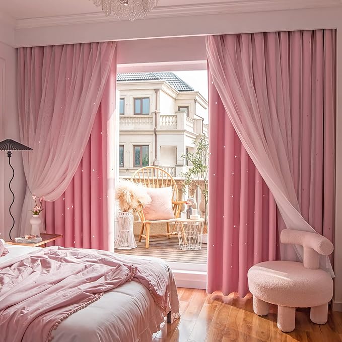 Star Blackout Curtains for Bedroom by Loyala
