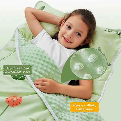 Toddler Nap Mat with Pillow and Blanket, Extra Large Rolled Napping Mats - Image 2