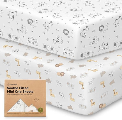2-Pack Mini Crib Sheets Fitted by KeaBabies