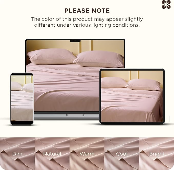 Bedsure Cooling Sheets, Rayon Derived from Bamboo & Cotton Blend, GentleSoft - Image 9