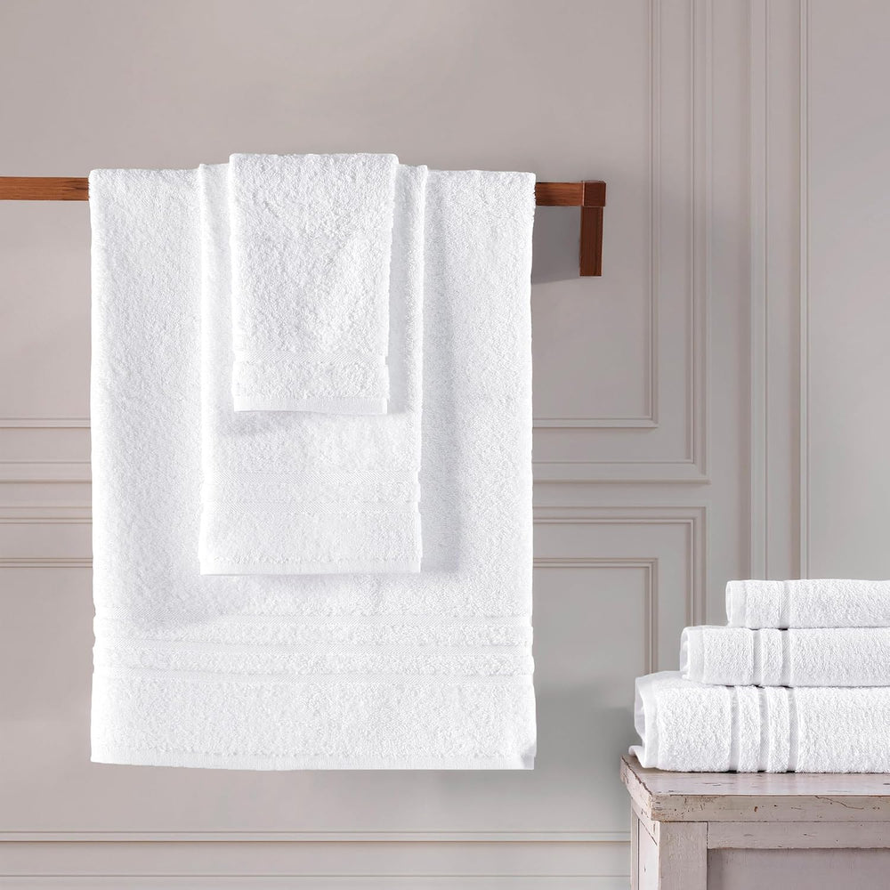 Hawmam Linen Towel Set, Turkish Cotton, 6 Pack, White