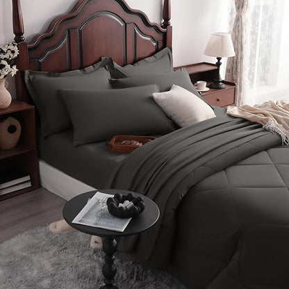 NTBAY King Comforter Set with Sheets, 7 Pieces Soft and Breathable King Bedding - Image 6