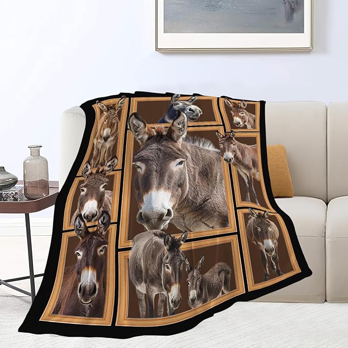 Donkey Blanket Donkey Throw Blanket Flannel Stuff Merch Cozy Decor Fleece Plush - Image 6