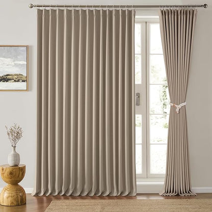 Pinch Pleated Patio Sliding Door Curtains 84 Inch Length by KEQIAOSUOCAI