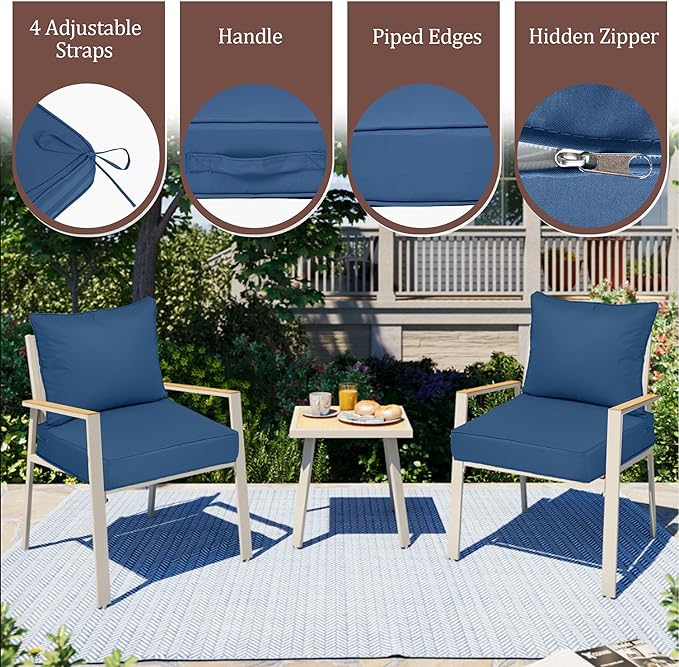 Outdoor Deep Seat Cushions for Patio Furniture Set of 2, Waterproof Outdoor - Image 4