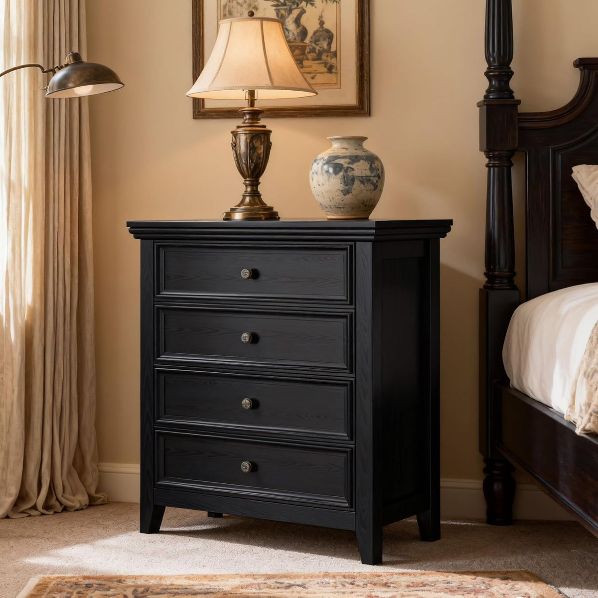 boshiro black dresser for bedroom,modern storage cabinet with, side view